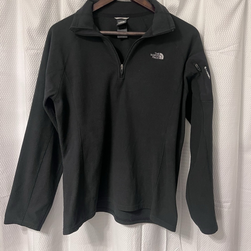 The North Face Pullover Womens L Black Flashdry Classic Fleece Quarter 1/4 Zip